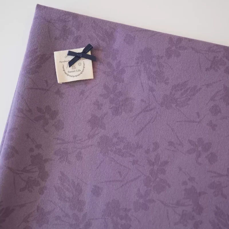 Purple Floral Cotton Ground Fabric for Handmade Skirts DIY Sewing Craft Lightweight Home Decor Fabric