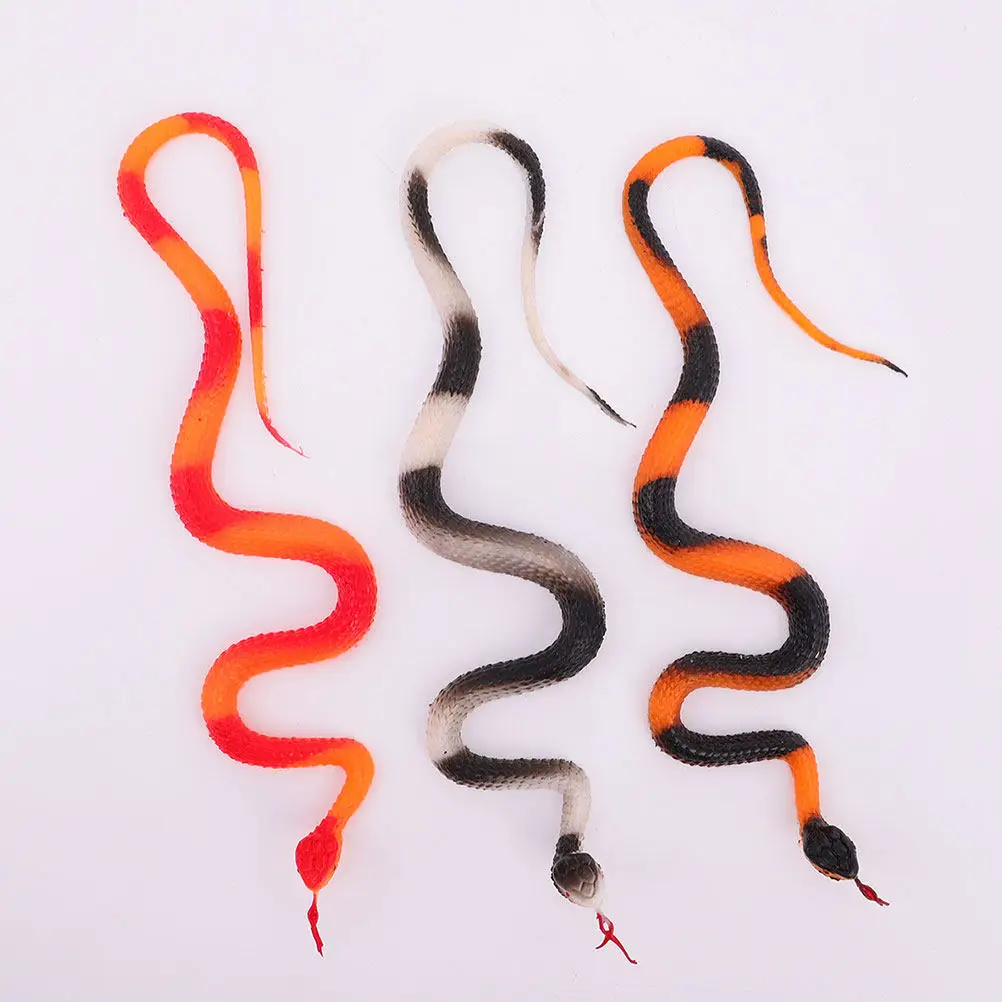 

3 Pcs Halloween Pranks Toys Artificial Snake Models Realistic Prop Photo Props Snakes Fake