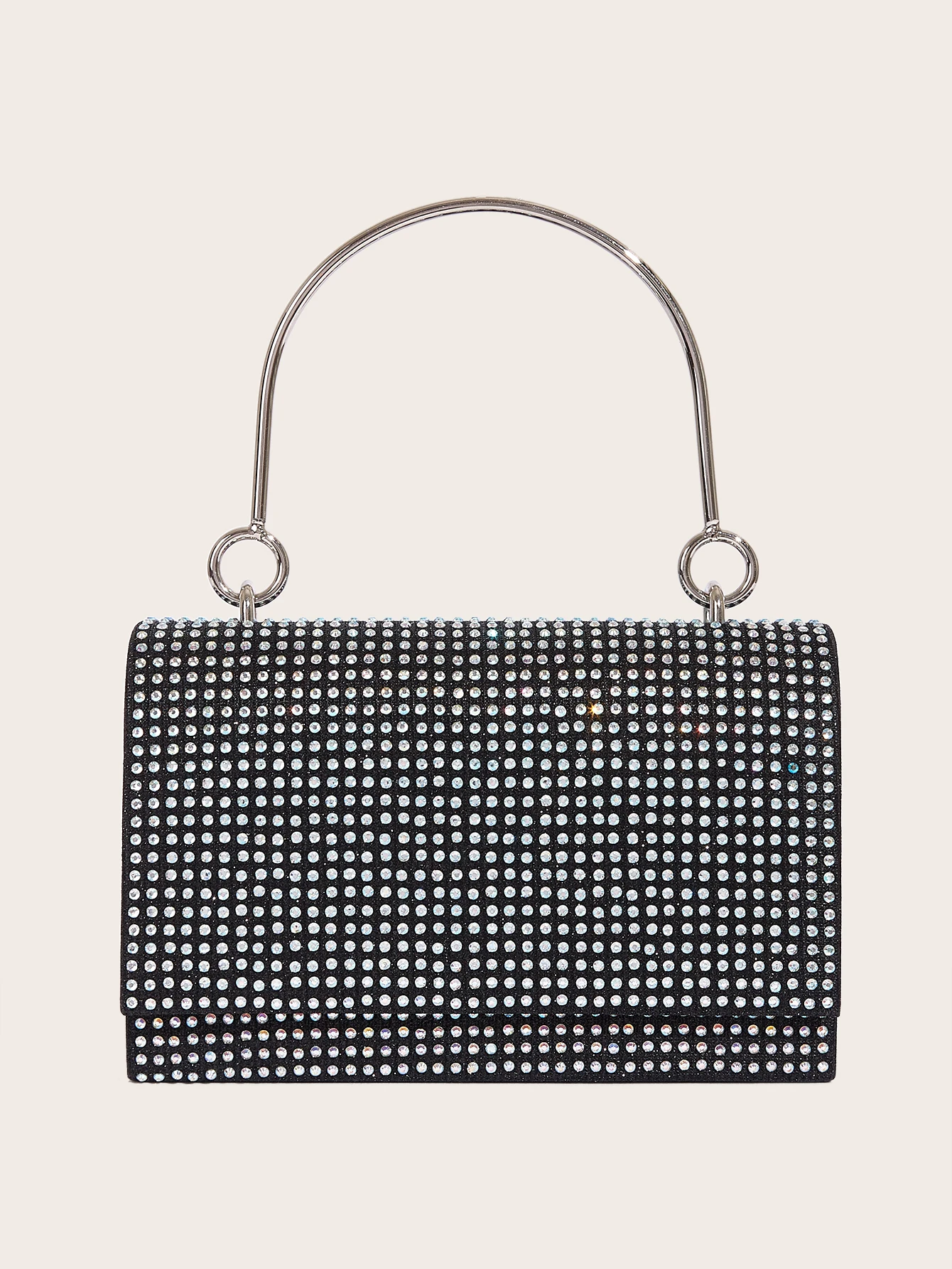 Rhinestone Bag Shiny Evening Bag Women's Handbag Wedding Party Horizontal Square Bag Chain Shoulder Bag