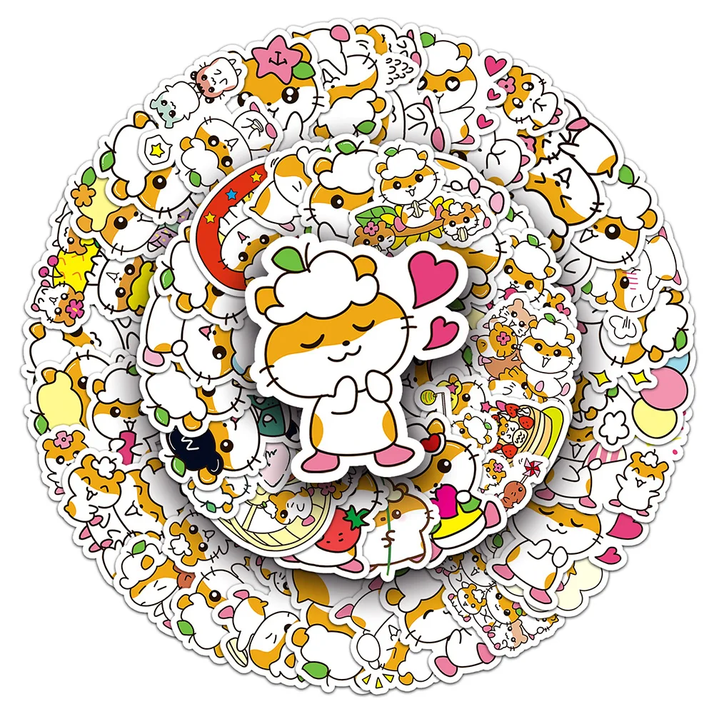 10/30/50Pcs Cute Cartoon Sanrio Hamster Animal Stickers Decal Toy Gift Graffiti Phone Diary Kawaii Waterproof Decoration Sticker