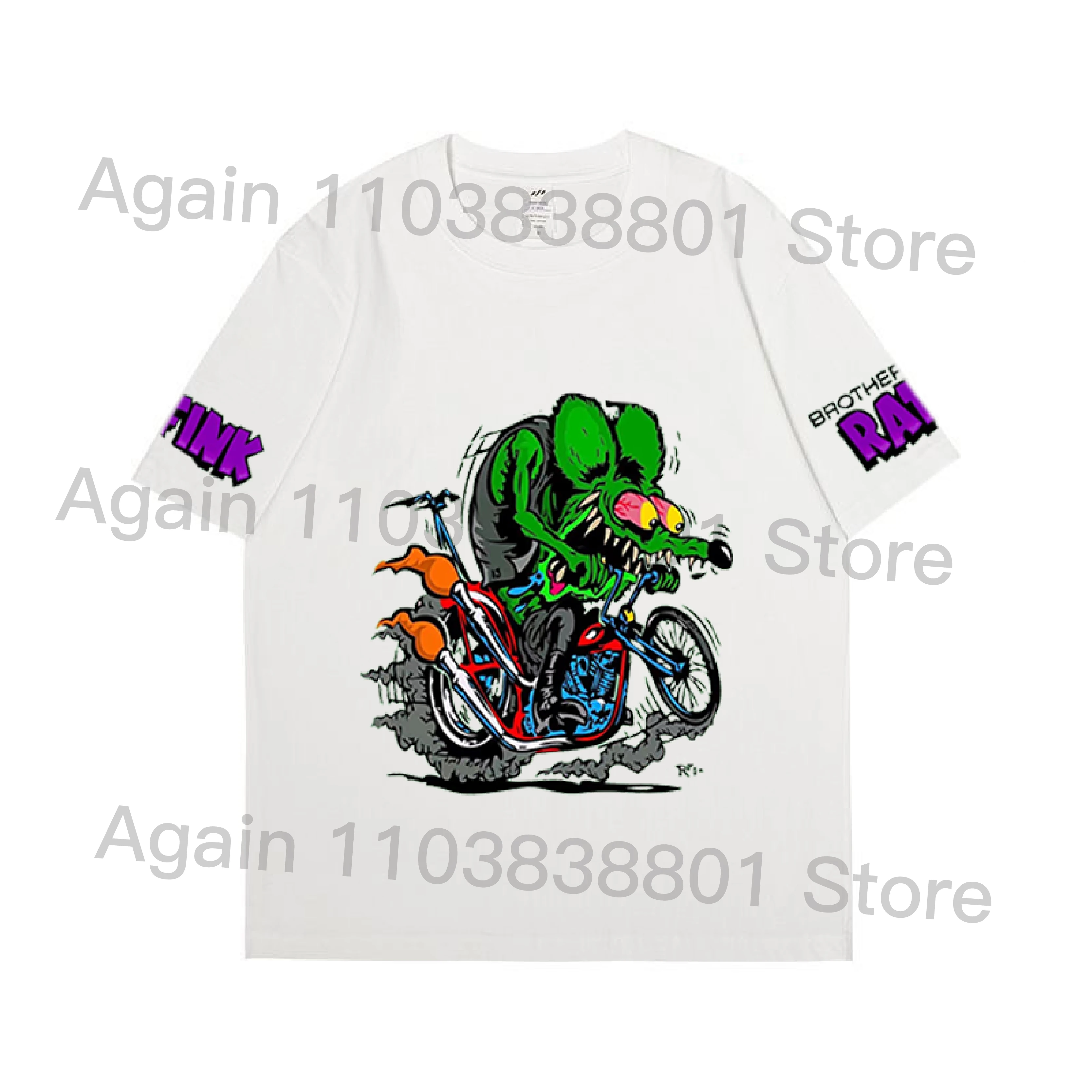 Rat Fink Man's TShirt O Neck Short Sleeve T Shirt Humor Gift Idea Comfortable T Shirt Dragster raceway Summer MenS fashion Tee