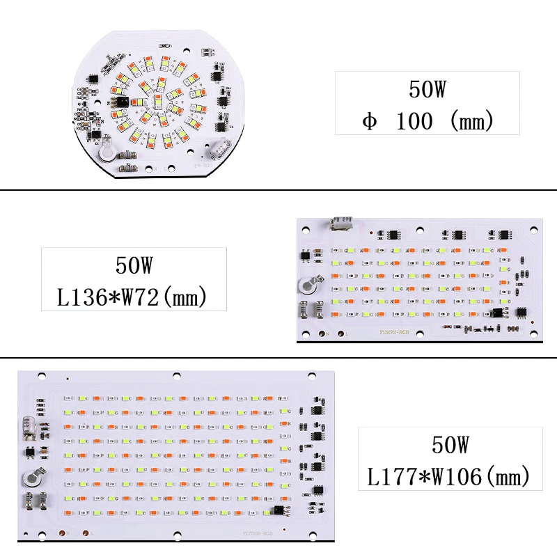 RGB LED 50W 100W Linear Light Source Board AC220V High Voltage Driver-Free 24 Key IR Remote for DIY Park Garden Flood Lamp Panel