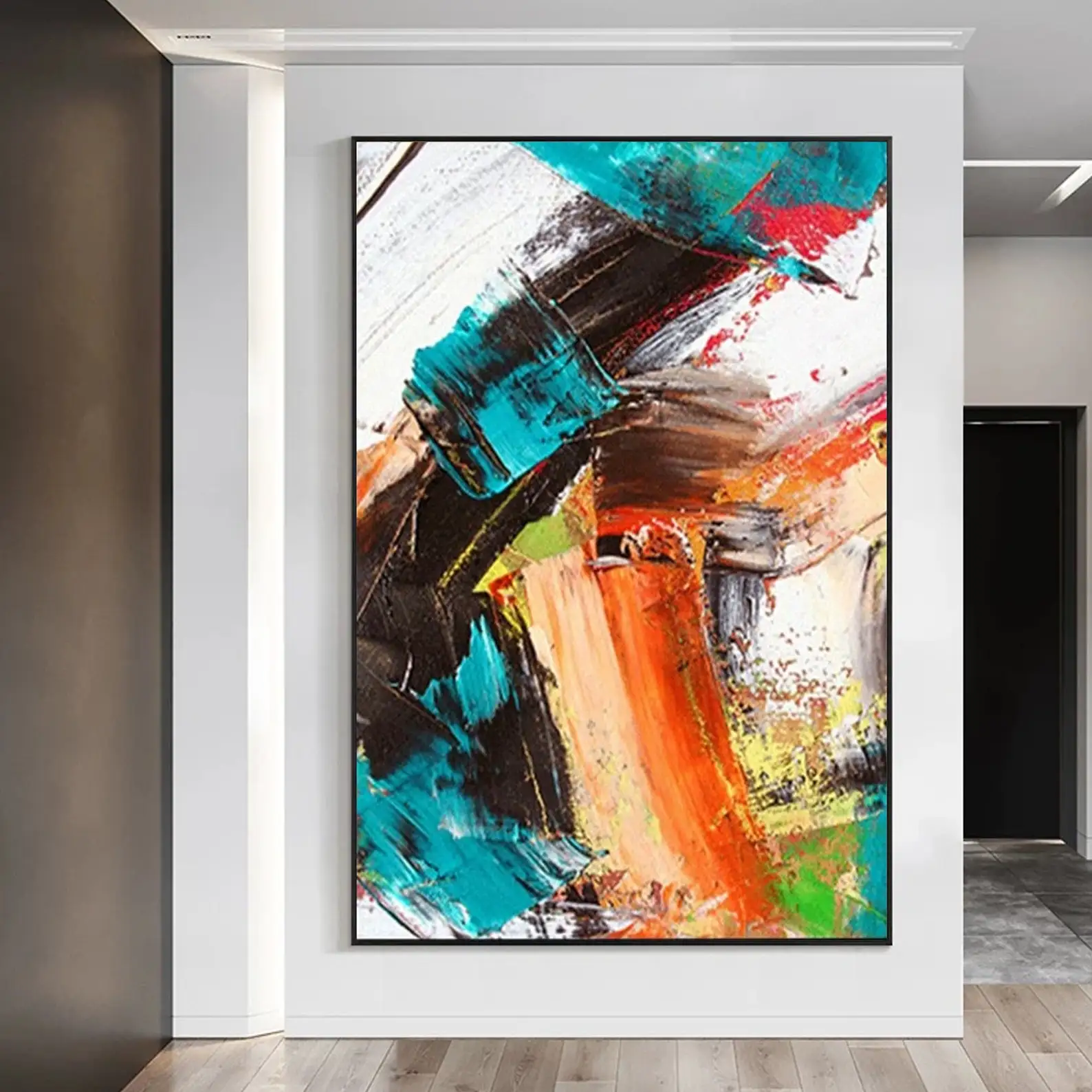 Mhemyo Textured Original Abstract Expressionism Hand Painted Oil Painting Palette Knife Wall Art Modern Wall Art for Home Decor