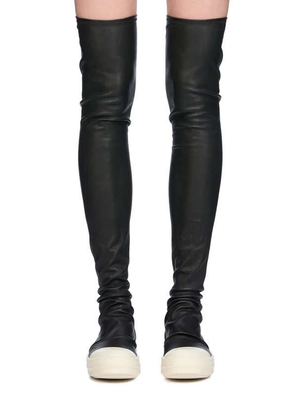 

Матовые кожаные лоскутные сапоги выше колена, сексуальные ботинки с острым носком, новые поступления, модные женские современные ботинки