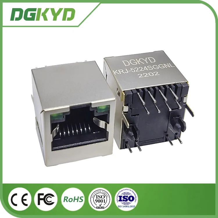 

For single port 180 degree vertical network socket 8PIN with light shielded connector DGKYD