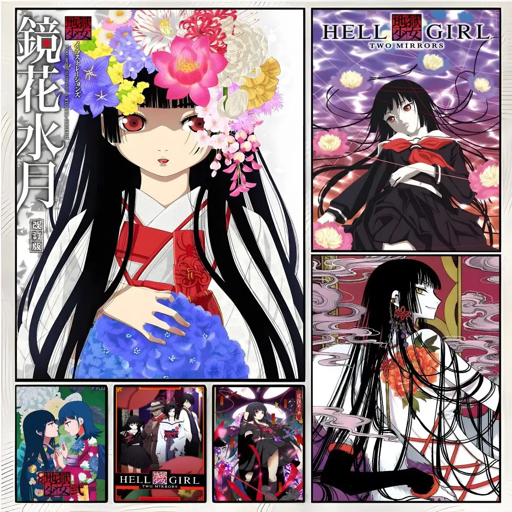 Anime Psychological Horror Hell Girl Painting Calligraphy Canvas Wall Art Mural Living Room Canvas Decor Gifts