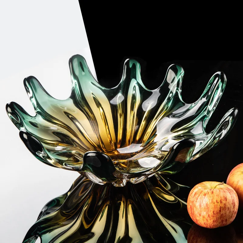 Art sense exquisite glazed fruit plate household living room coffee table fruit basin light luxury high-end snack plate high val