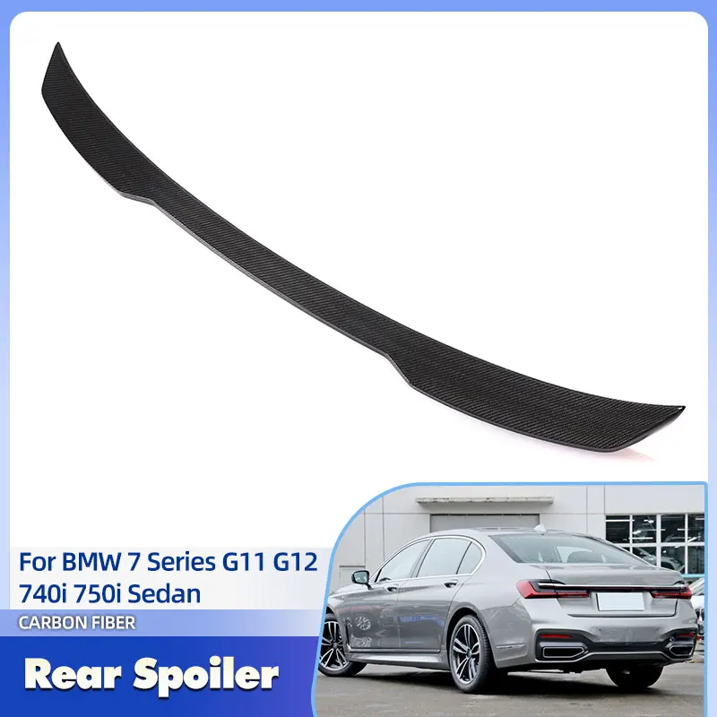 

Автомобильный задний спойлер багажника, крылья из углеродного волокна для BMW 7 серии G11 G12 седан 740i 750i 2016-2022, задний спойлер, крыло багажника, губа
