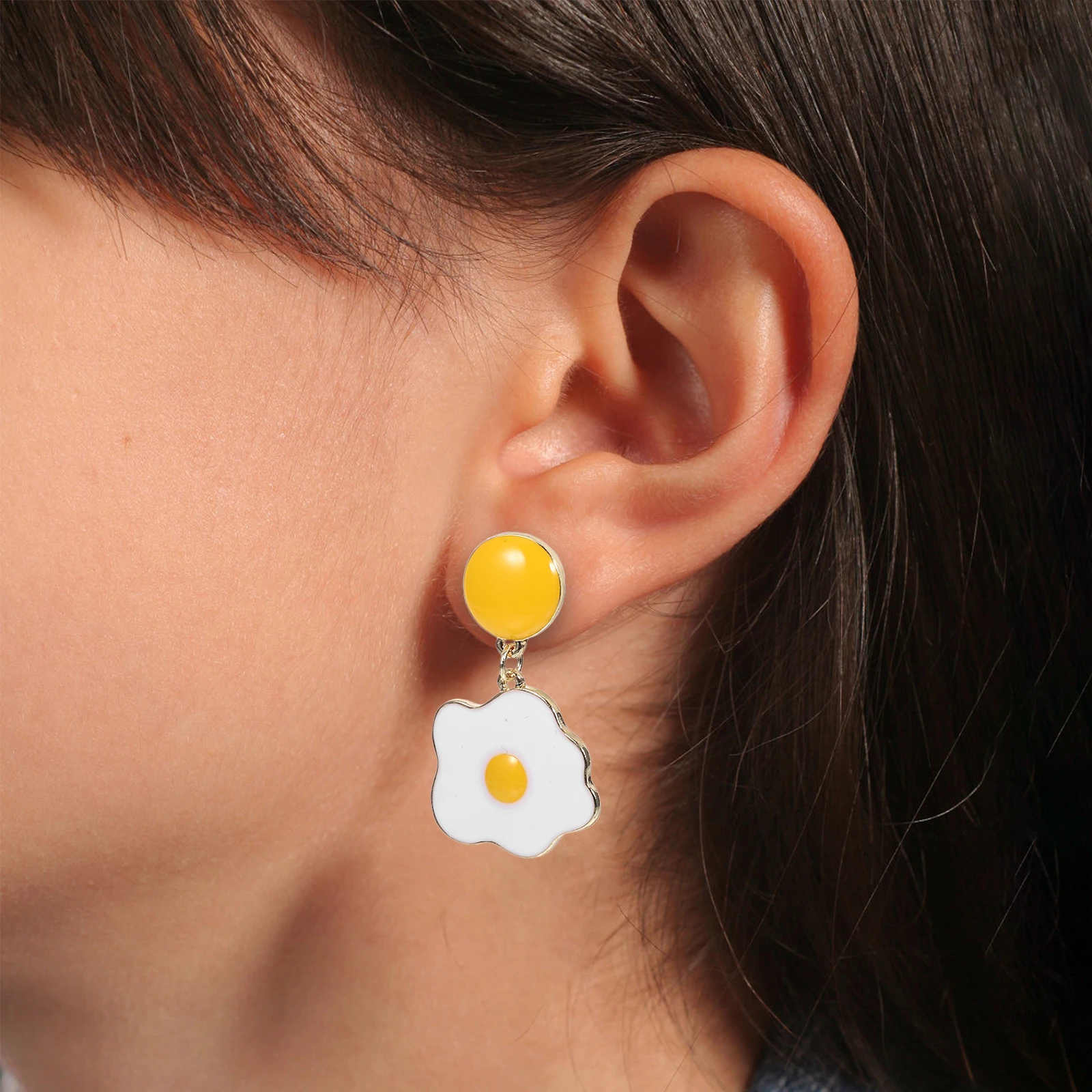 

1 Pair Poached Earrings Creative Funny Dangle Ear Jewelry For Women Accessories Fashion Lovely Gift
