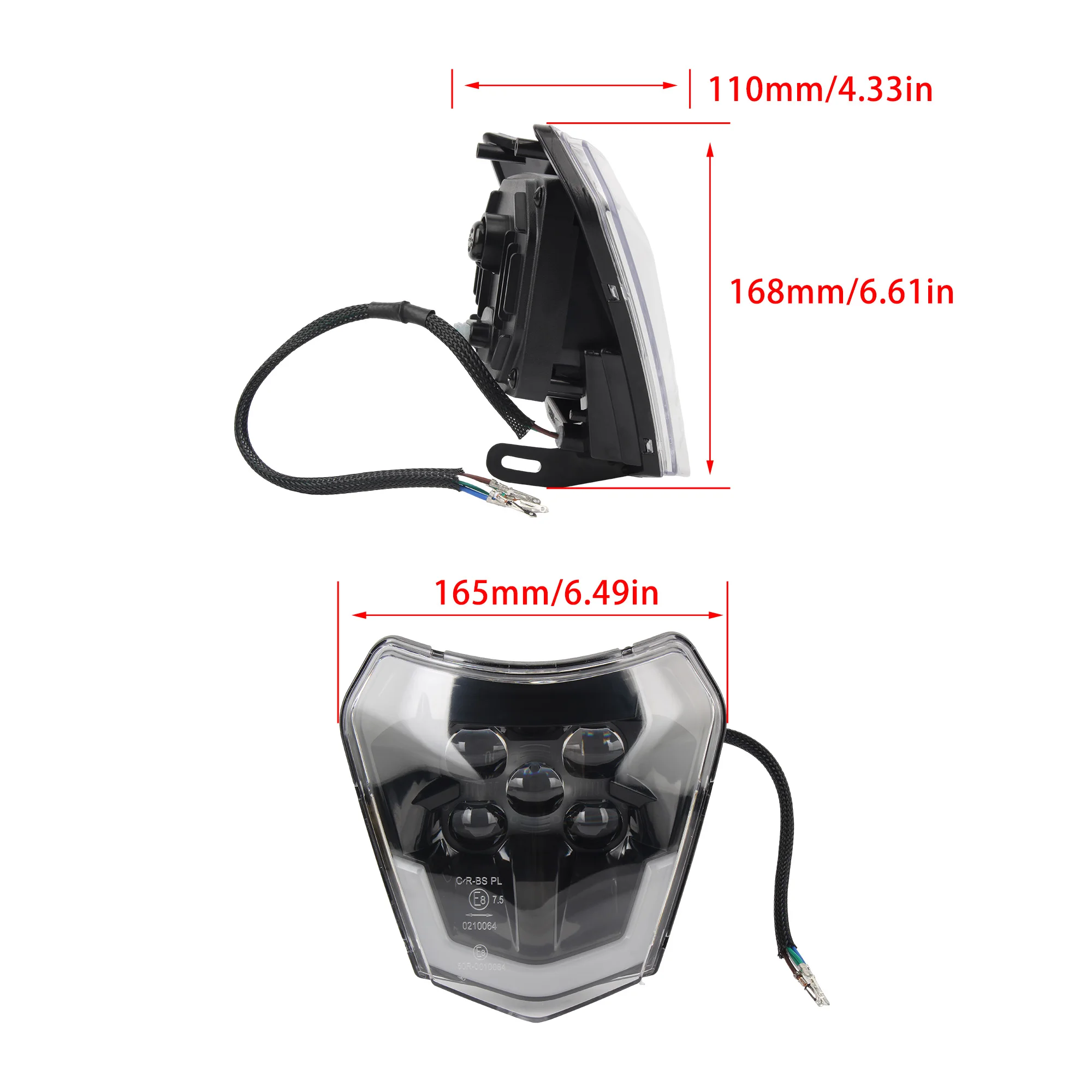 For KTM Motorcycle LED Headlight Plate Accessories For EXC EXCF SX SXF XC XCF XCW 125 150 250 350 450 530 2018-2023 Motocross view 3