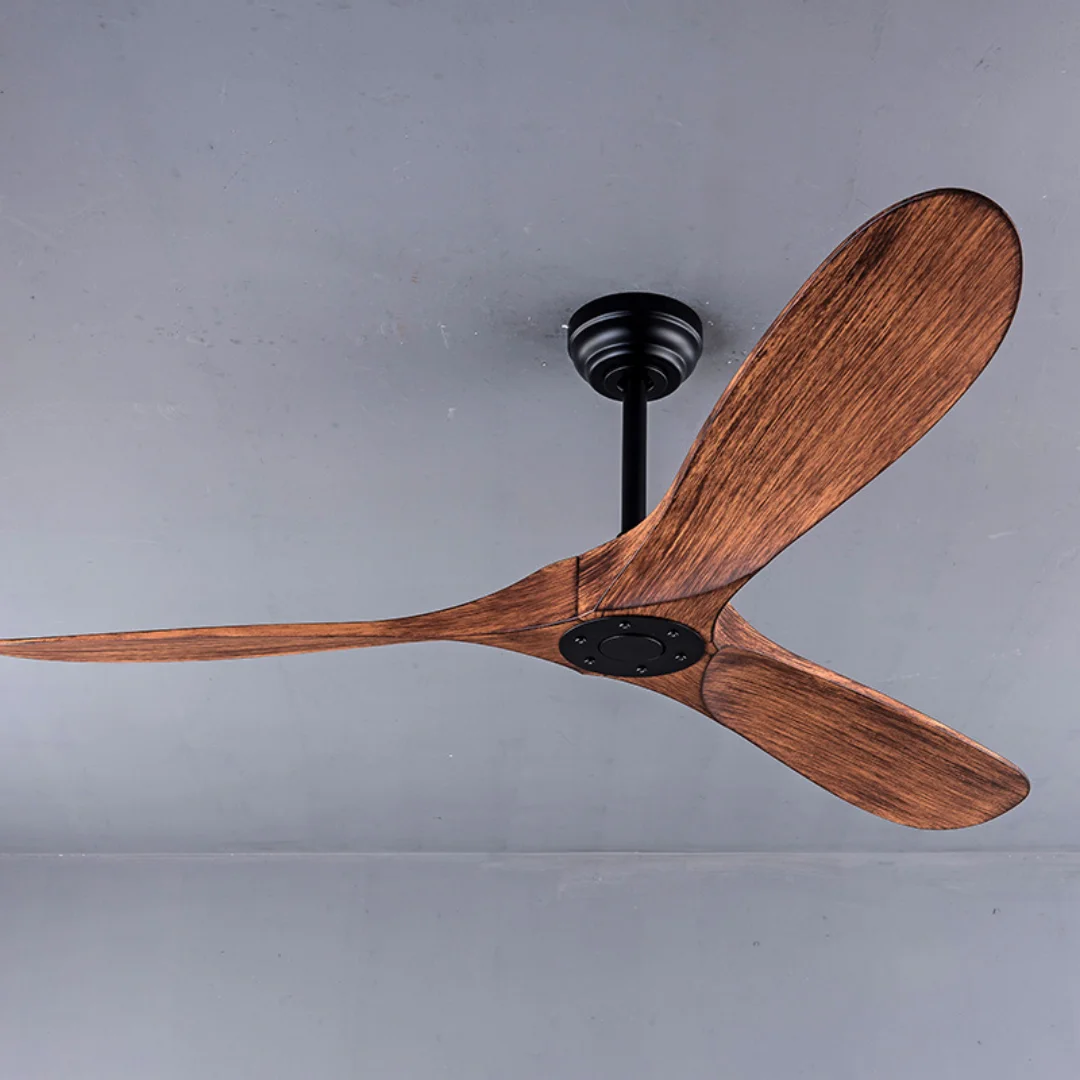 60 Inch Ceiling Fan NO Light Industrial Vintage ABS Ventilator with Remote Control Decorative Blower Retro Large Fans