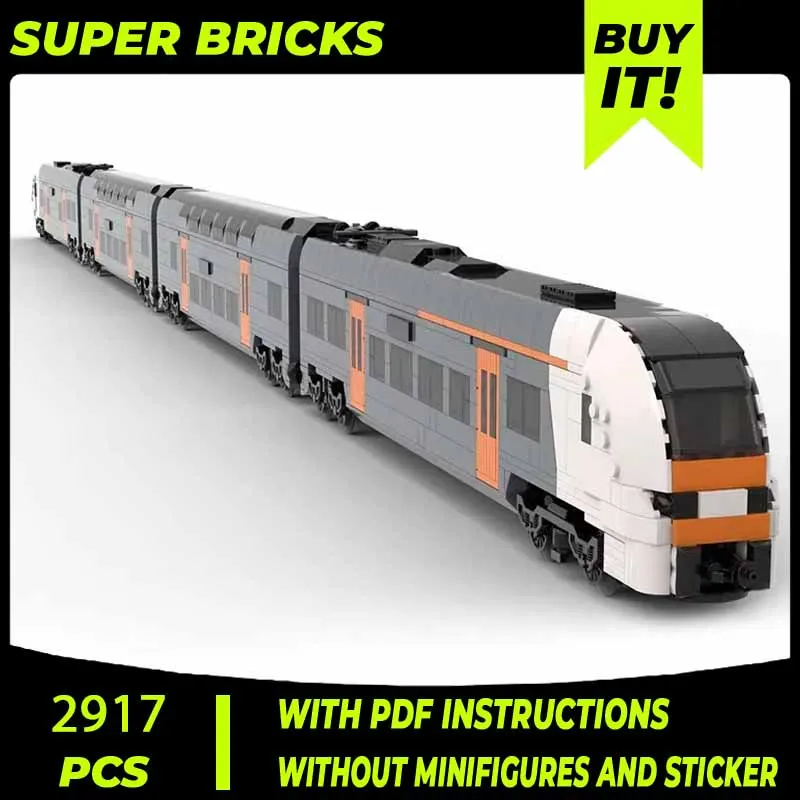 Stadstrein Model Moc Bouwstenen RRX Ruhr Express Locomotief Technologie Modulaire Blokken Cadeau Kerst Speelgoed DIY Sets Montage