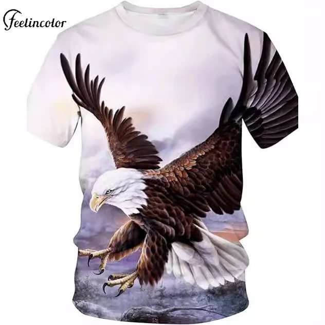 

Mexican Eagle Predation Pattern T-shirts Men 3D Graphic Tee Shirt Round Neck Short Sleeve Shirt Summer Casual Outdoor Clothing