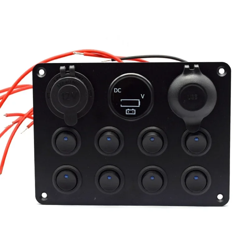 8 cat's eye + DS1011 + 4.8A + power meter combination panel car yacht ship universal modified waterproof