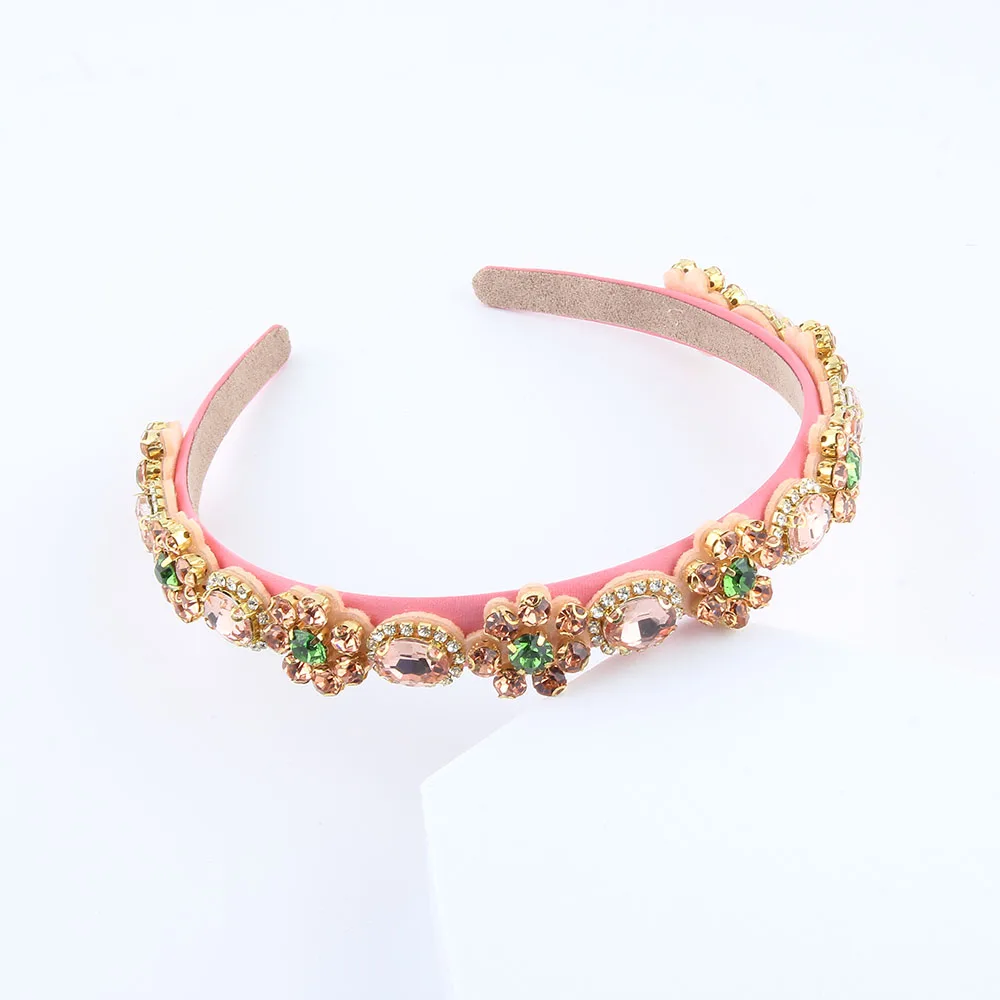 Baroque Colored Narrow Vintage Rhinestone Hair Accessory Wedding Hairband Headband Adult Hair Accessories Hair Jewley 119