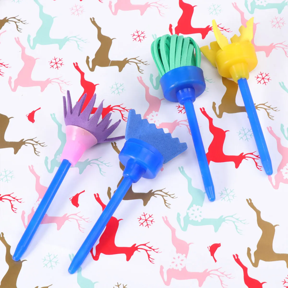 

8pcs Diy Sponge Painting Rollers For Kids Tools Creative Art Drawing Set Durable Handle Long Lasting Craft Supplies