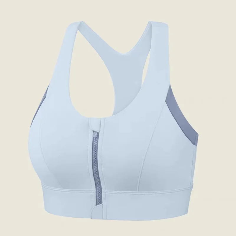 سحاب أمامي لباس خارجي جميل الظهر اللياقة البدنية سترة يوجا حمالة صدر رياضية ملابس داخلية مقاومة للصدمات عالية القوة كوب ثابت متكامل