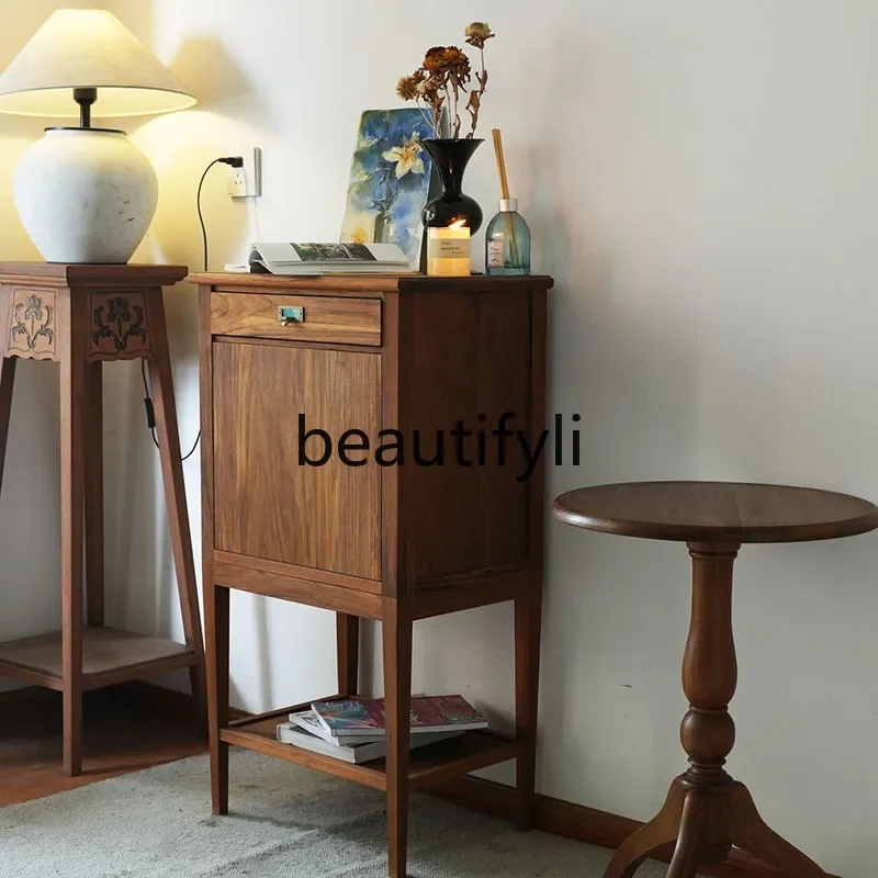 

A139 Medieval style dining side storage living room solid wood bookcase storage cabinet corner cabinet