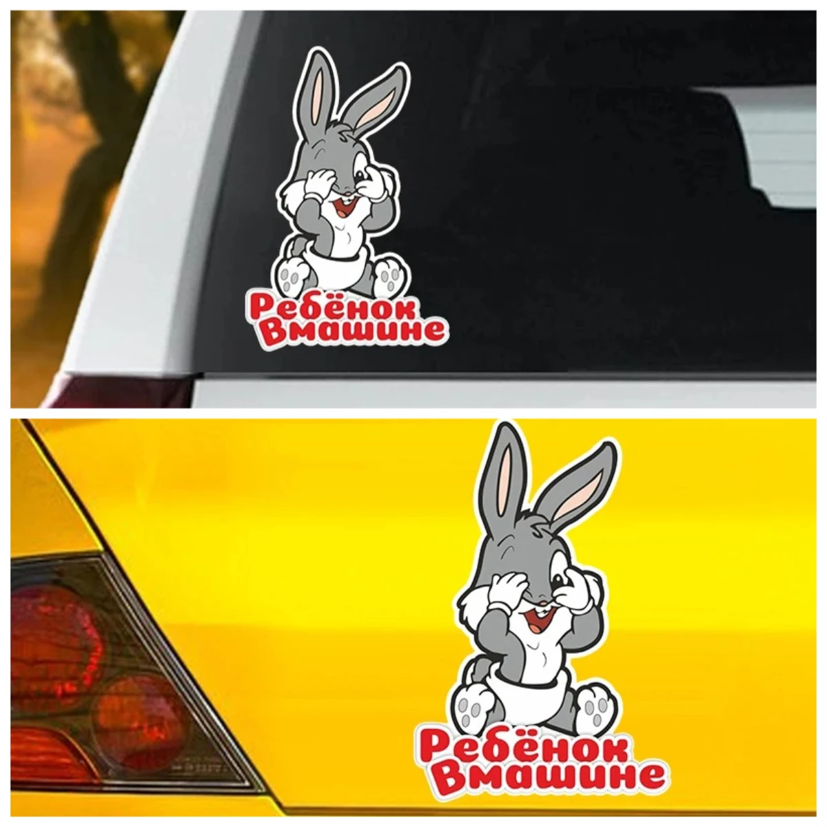 

Cartoon rabbit Vinyl Sticker Creative Decal for Car Window Motorcycle Laptop Wall Auto Accessories