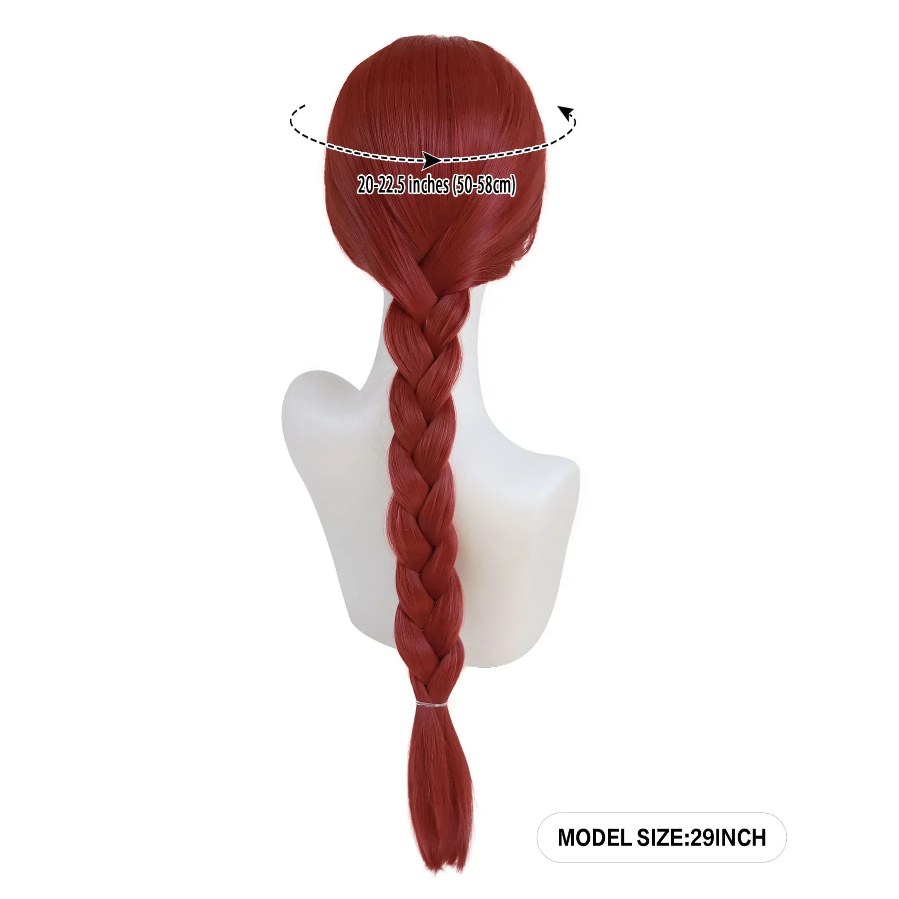 Shrek Anime Synthetic Hair Long Braided Reddish Brown Heat Resistant Costume Wig for Fiona Cosplay Adult Fiona Costume Women