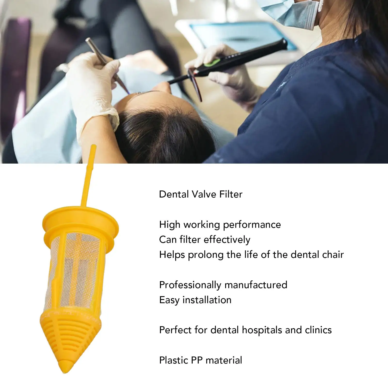 PP Plastic for dental Weak Suction Filter - Safe Valve Water Filter Yellow Replacement for dental Chair - for hospital Portable