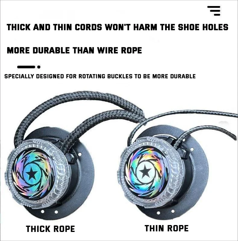 Thick Rope Automatic Shoelaces Without ties Crystal Swivel Buckle Laces Sneakers Adult Kids 4mm Round Shoelace Shoe Accessories image 4