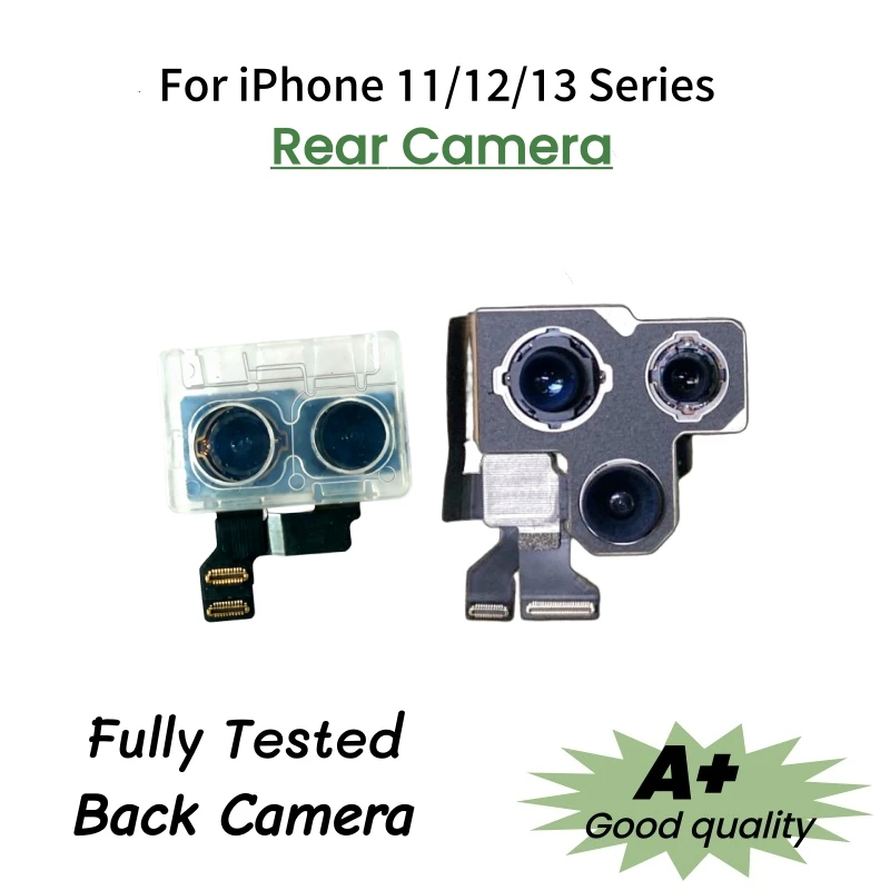 100% Tested Rear Main Camera Flex Cable Module Replacement For iPhone 11 12 13 Pro Max  12 13 mini Back Camera Lens Repair Part