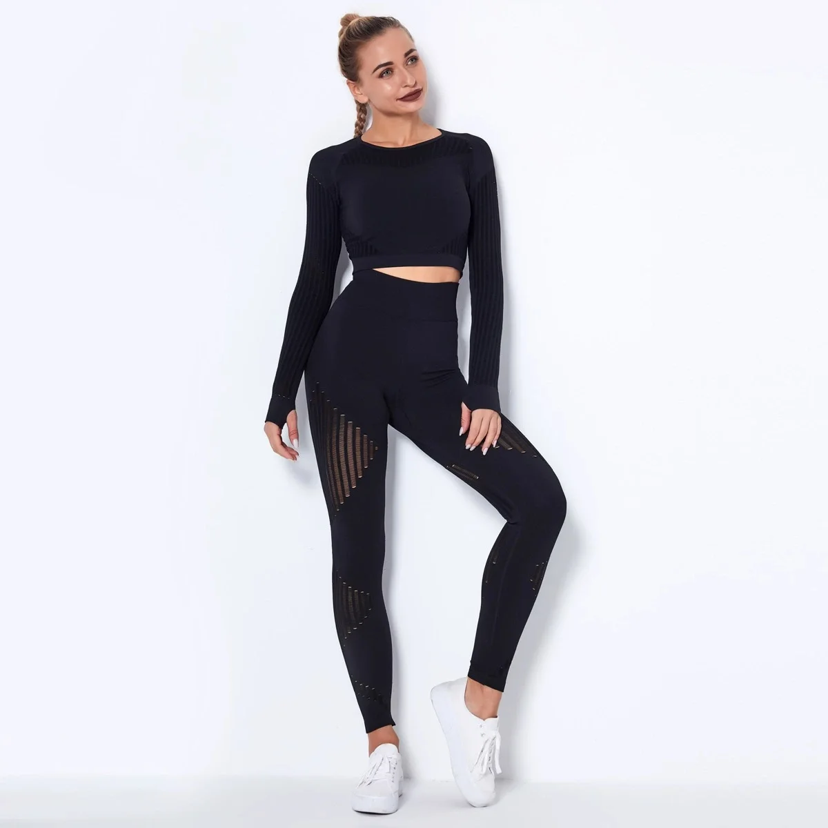 Women's Sports Kit Fitness Clothing Training Sporty Leggings Set Gym Wear Woman Yoga Pants Suit Workout Clothes Sportswear