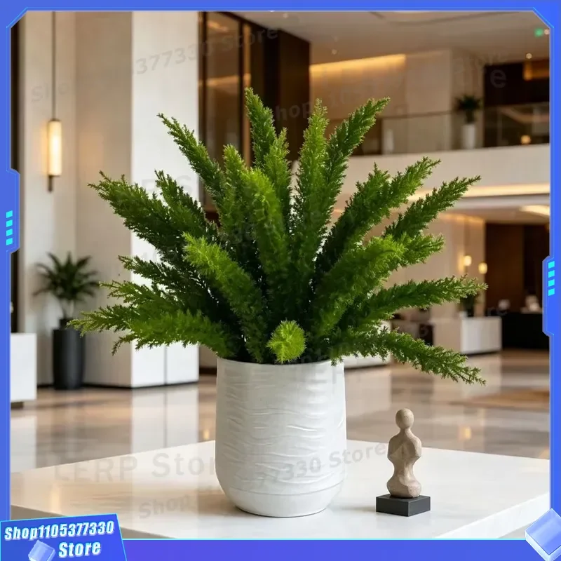 Custom Artificial Foxtail Asparagus Fern Potted Plant for Home Office Hotel Showroom Decoration Faux Greenery Interior Design