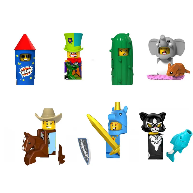 Movie anime bricks Duke Unicorn Deer Kangaroo Cat Elephant Panda Mini Action toy Figures Assembly Toys kids birthday gifts