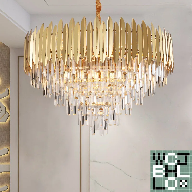 Lustre en cristal de luxe pour salle à manger et chambre à coucher, lampes et lanternes modernes et simples, éclairage de villa postmoderne, nouveau, 2023