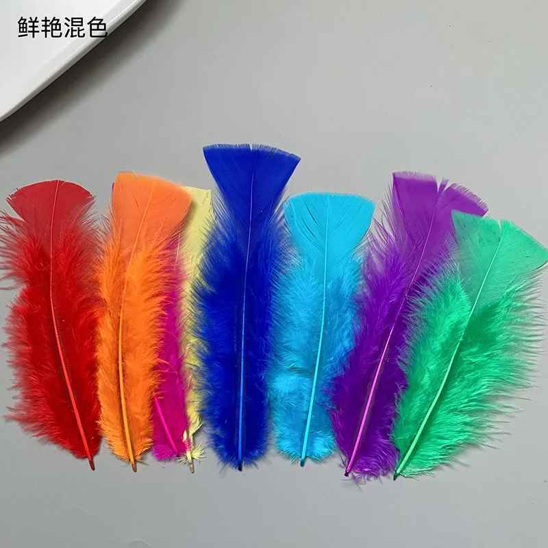 

10-17cm Turkey Feather White Black Flat Feathers Plumes for DIY Crafts Wedding Jewelry Decoration Accessories
