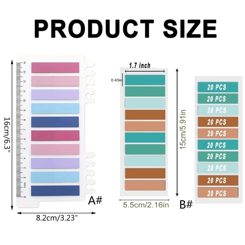 1600Pcs 80 Color Writable Morandi Sticky Tabs Repositionable Color Page Marker Sticky-Notes Tabs, Sticky Tabs Book Tabs 24BB