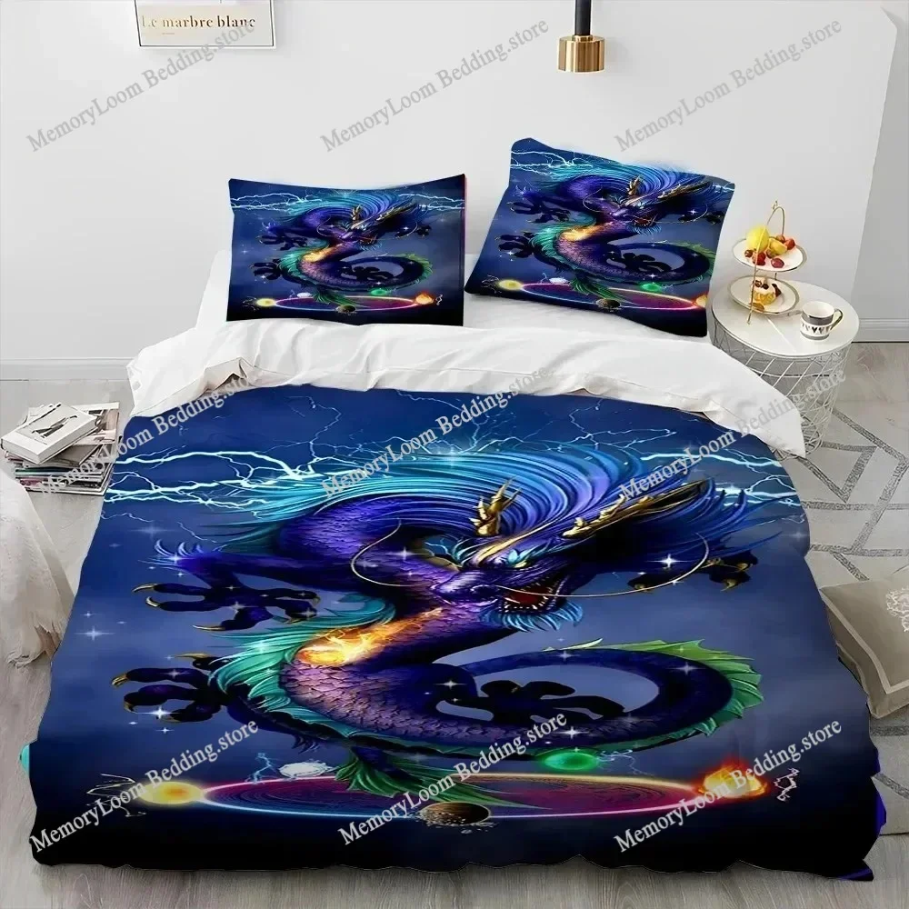 

Ultimate Dragon Cartoon Loong Comforter Set: Complete Bedding for a Stylish Bedroom Makeover. Perfect for Adults & Teens.