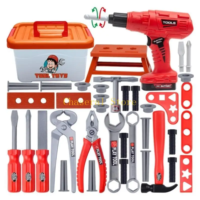 E7CE Strumento attrezzi da gioco per costruzione Toy Tool Toy Tool Strumento riparazione del bambino SETTURA MOTORE PER