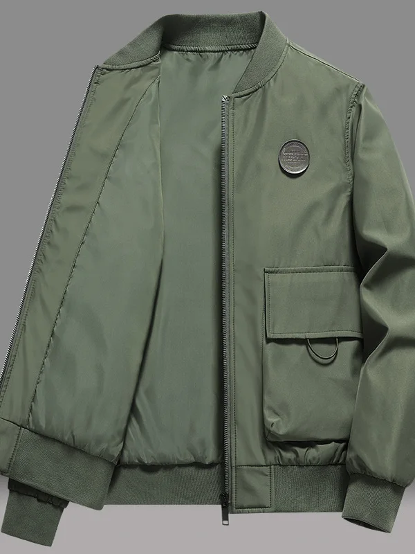 

New 2025 Men's Pilot Jaet Baseball Sle Spring Workwear Loose Versatile Flight Suit Outerwear Top Modern Windproof Polyest...