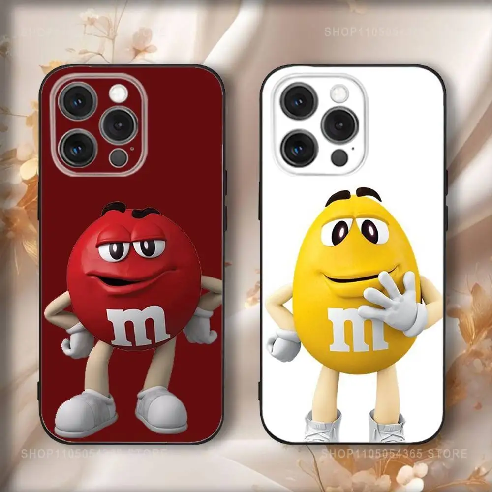 

M-MS Chocolate Phone Case For iPhone 17,16,15,14,13,12,11,Pro,Max,Plus,Air,X,XS,XR,SE,8,7,Mini,Soft Black Funda