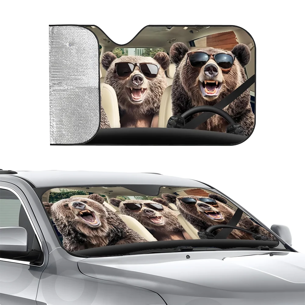 

Забавный медведь для вождения автомобиля SunSha, трехслойная изоляция, переднее лобовое стекло автомобиля, Sun Sha Upgra, блоки на присоске, УФ-лучи, солнце