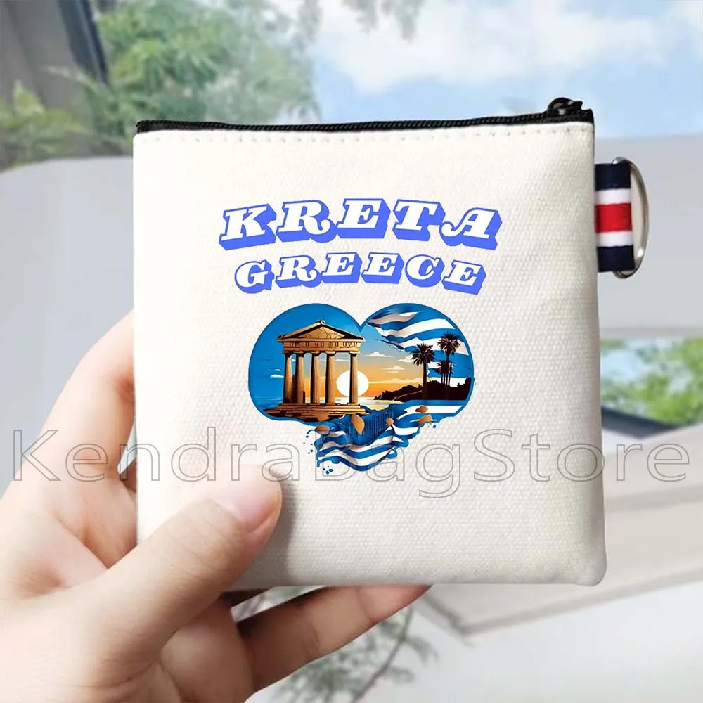 الجمالية Naxos كريت اليونان سانتوريني شاطئ الغروب الهدايا قماش محفظة نسائية للعملات المعدنية حقيبة صغيرة مربع مفتاح تخزين حافظة للبطاقات حقيبة المحفظة الحقيبة