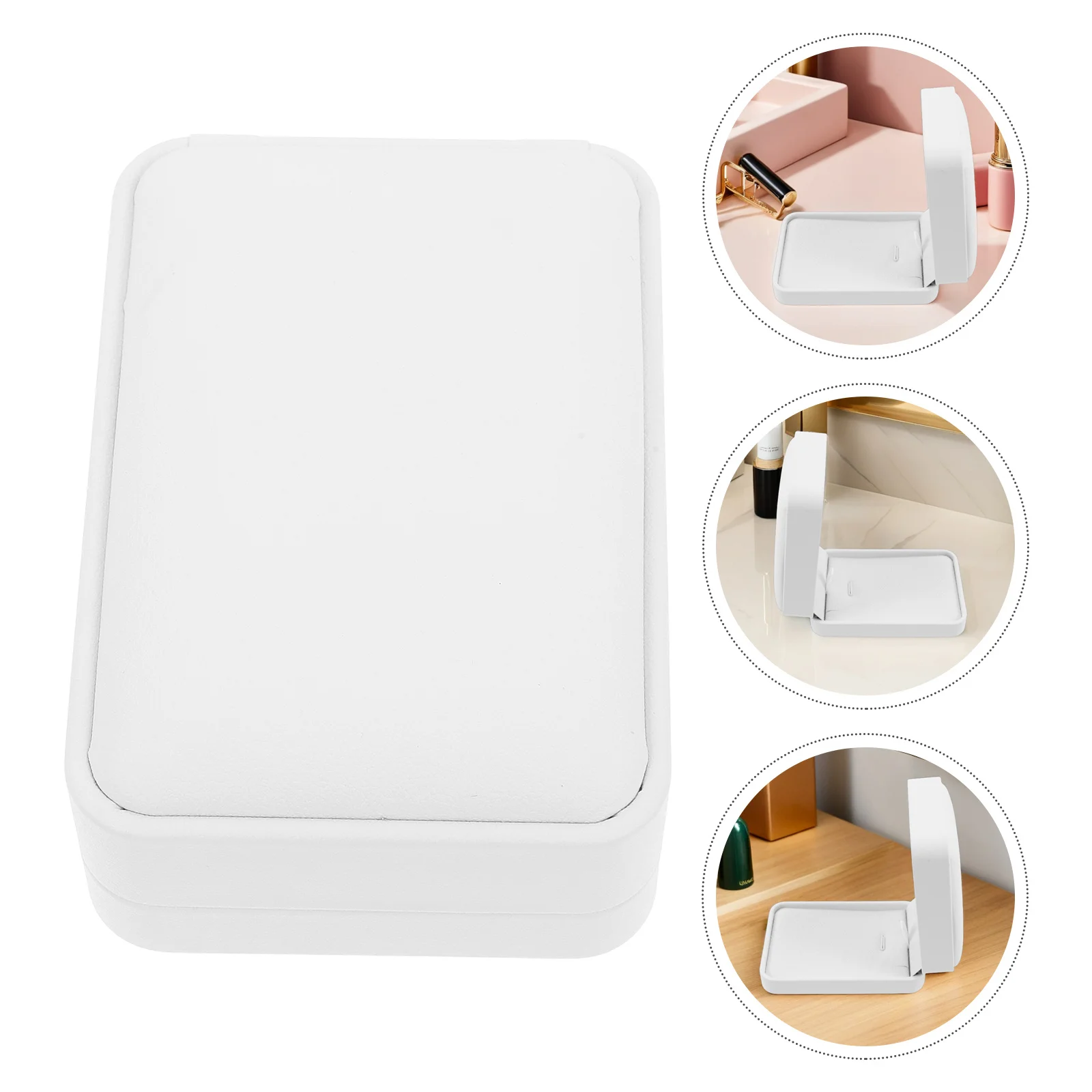 

Шкатулка для драгоценностей из искусственной кожи, белый элегантный компактный многофункциональный органайзер для ожерелья, браслета, серег, подвески, подарочный чехол для хранения