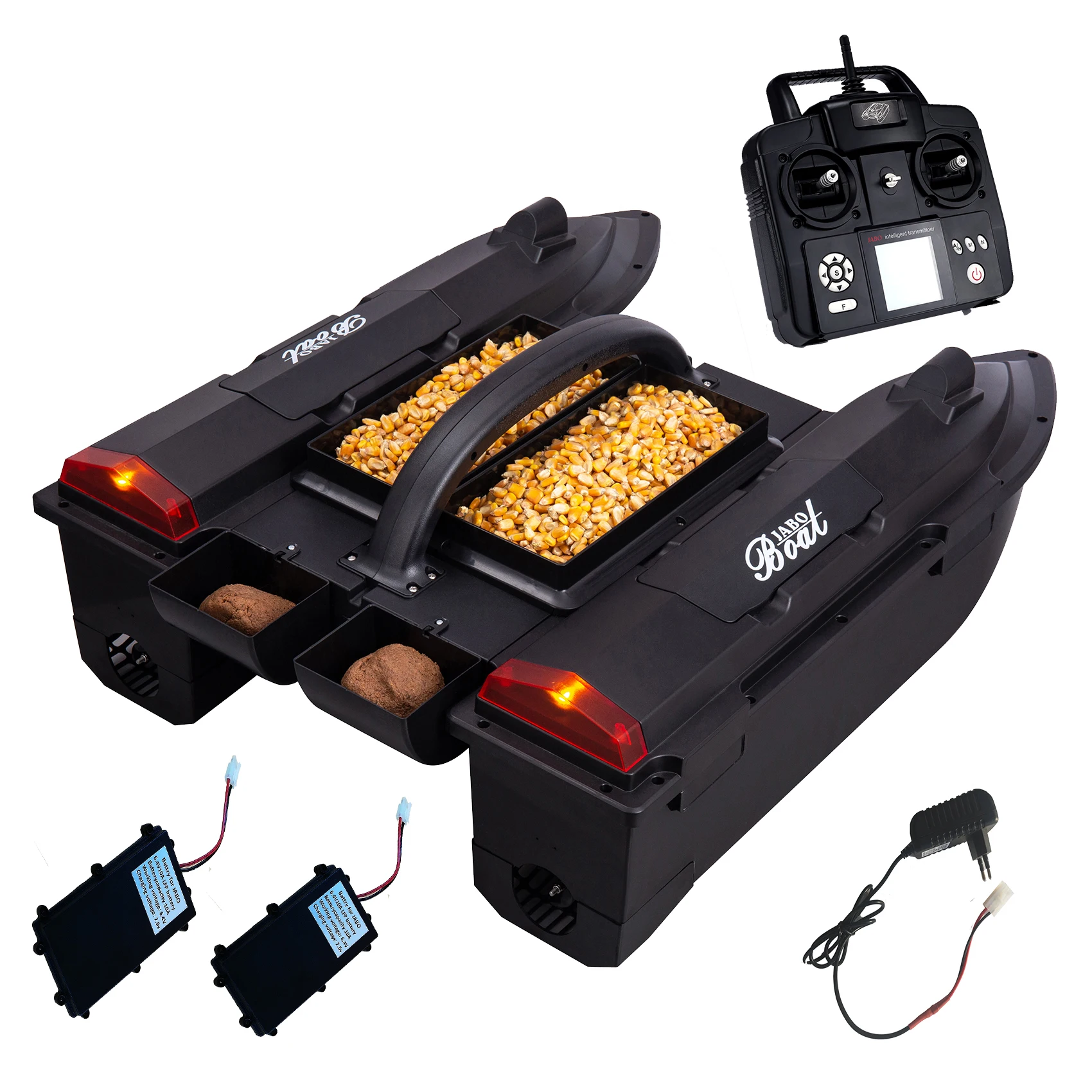 JABO5CG GPS Auto navigation  bait boat Auto driving of 500m, 4 bait silos 32 storage points Display in 11 languages