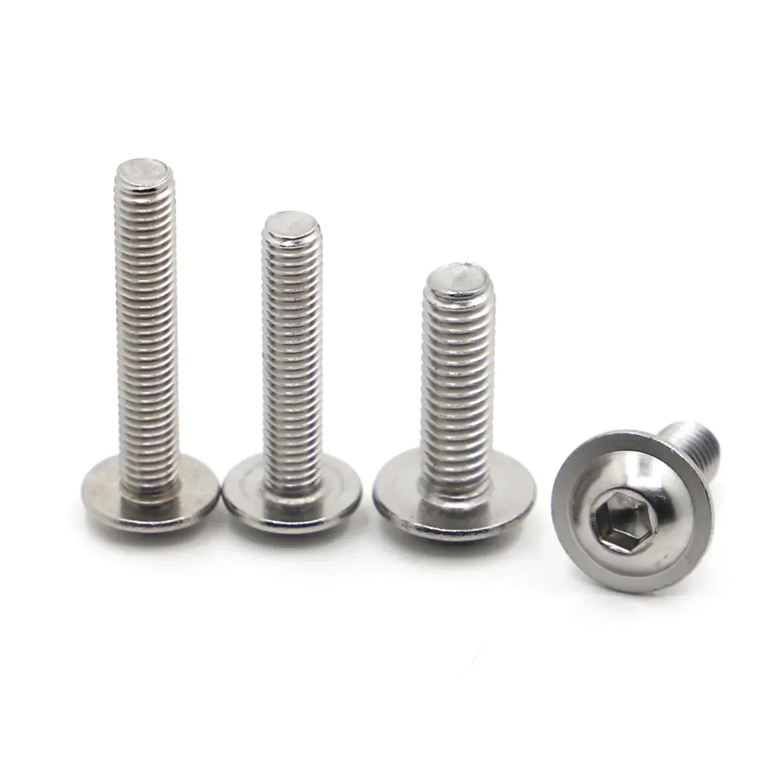 M2 M2.5 M3 M4 M5 M6 M8 304 Stainless Steel ISO7380.2 Hex Socket Round Button Flange Head With Washer Collar Screws Bolts