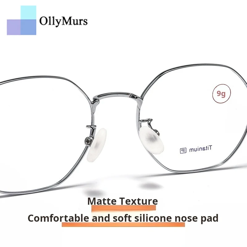 OLLYMURS خفيفة 9 جرام سبائك التيتانيوم المراهقين صبي وفتاة طالب نظارات ريترو البصرية وصفة طبية النظارات الإطار T1018F