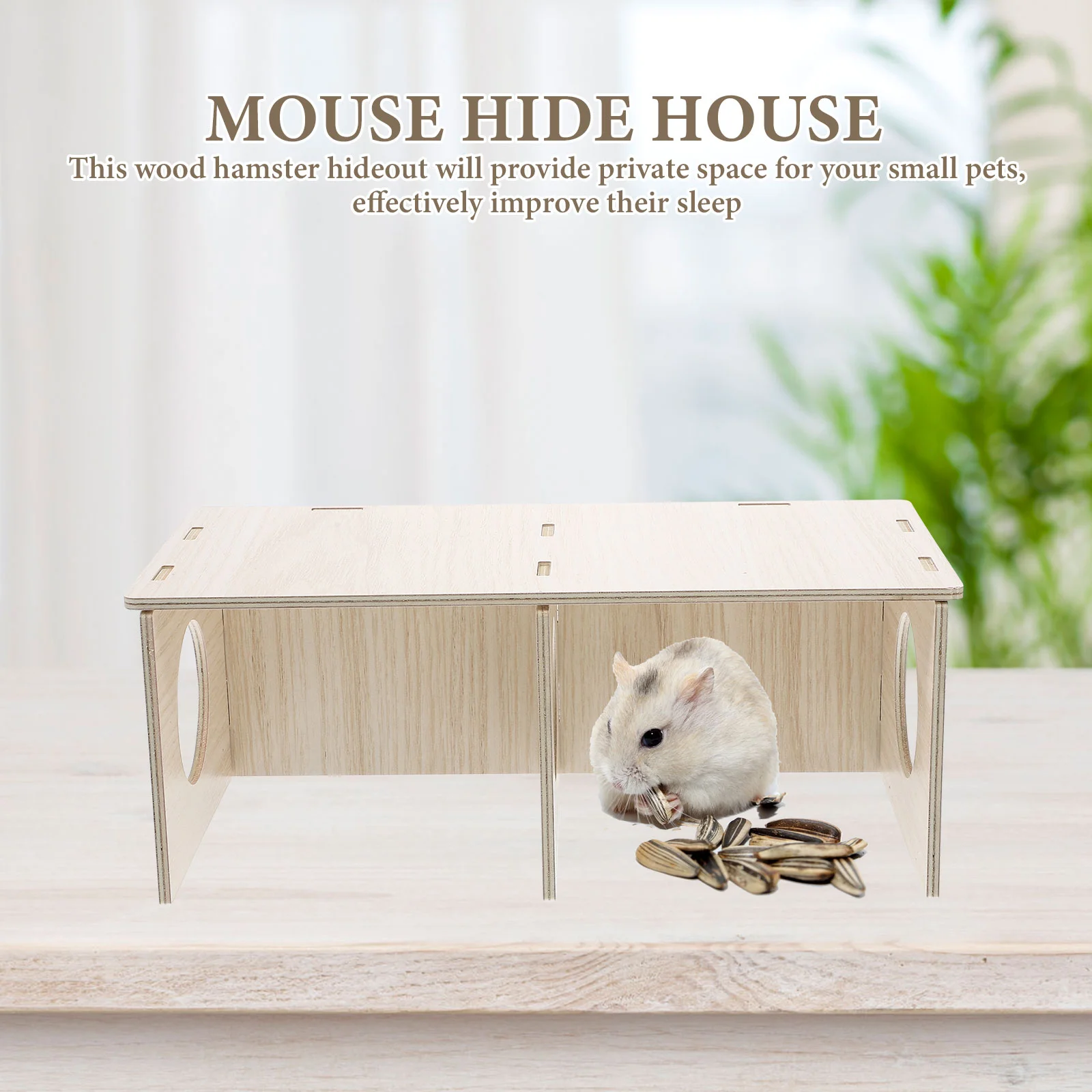 Hamster Solid Wood House Infants Wooden Pet Cage Mouse Hide Travel Guinea Platform Pig