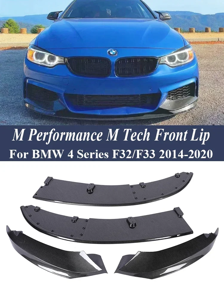 Carbon Fiber Front Bumper Spoiler Lip For BMW 4 Series F32 F33 F36 2014-2020 Splitter Deflector Spoiler Refiting M Performance