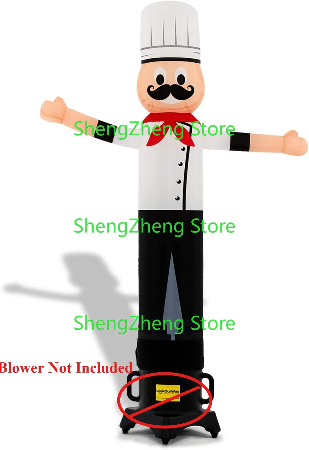 1Pcs  8ft Chef Air Waver- Inflatable Advertising Tube Man Guy with Flapping Waving Arm - Restaurant (Blower Not Included)