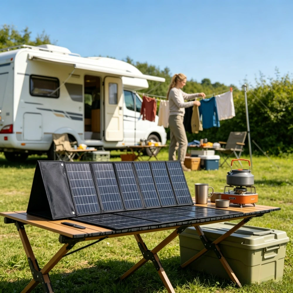 Foldable Portable Solar Charger 50W 90W ETFE Waterproof Solar Power Bank Dual USB DC Output For Outdoor Hiking Cycling Camping