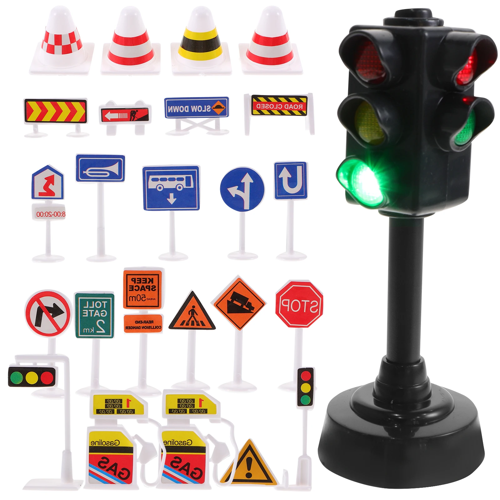 1 Set of Traffic Sign Toy Simulation Road Sign Model Children Educational Toy Traffic Street View Toys Accessories