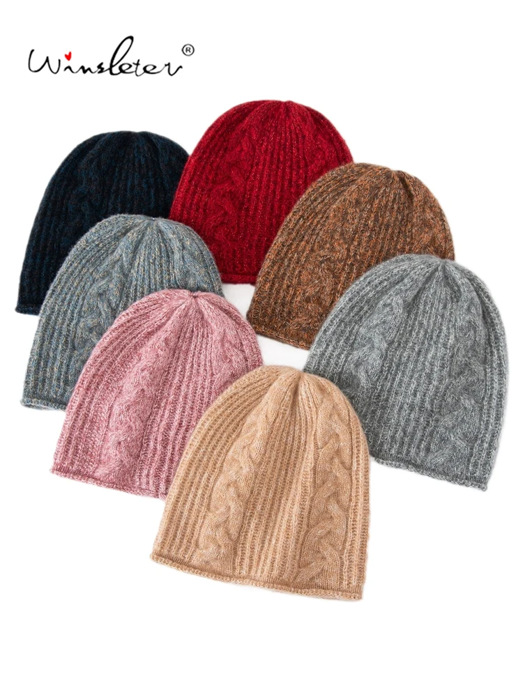 Winsleter-75%Cashmere 25%Silk Elegant Knit Hat, Ear protection, Unisex Vacation Riding Windproof Warm Cap, 2026 Autumn A69546CC