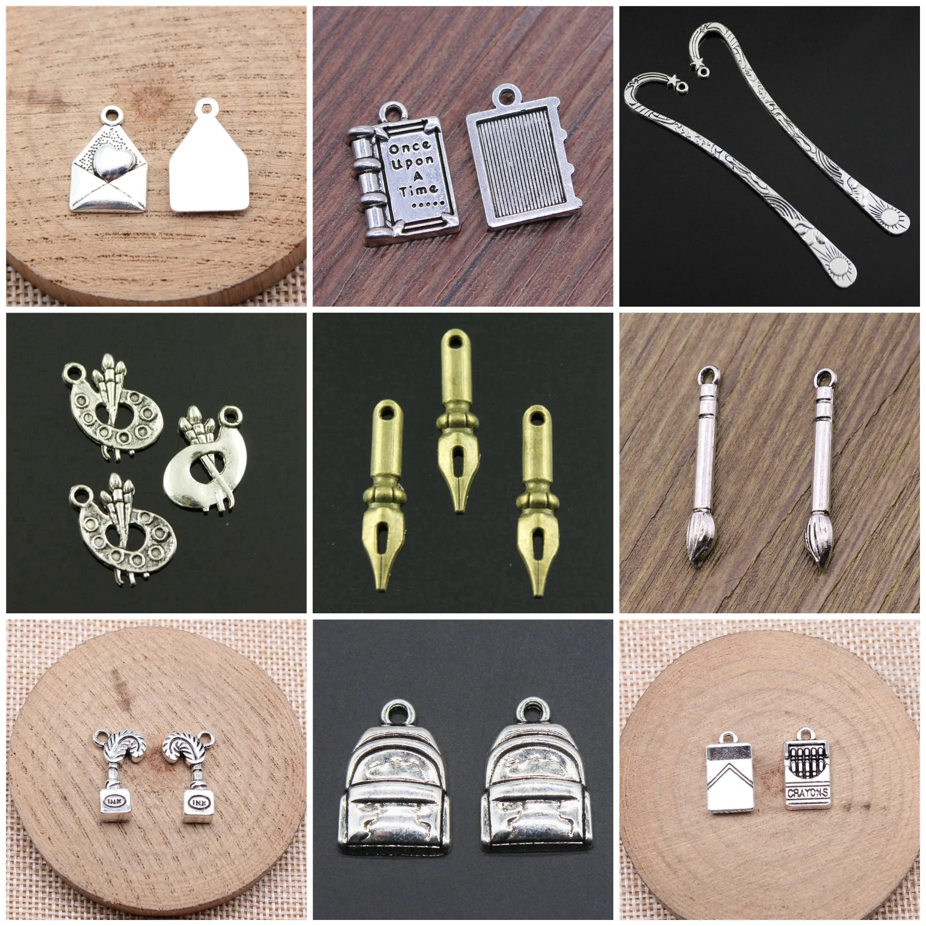 Zinc Alloy School Study Tool Charms Pendant DIY Bracelet Charms For Earring Keychain Necklace Making Jewelry Accessories